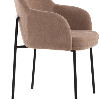 DINING SET 5PCS SKY HM10945.03 CERAMIC TOP--FABRIC IN TAUPE & BLACK METAL LEGS