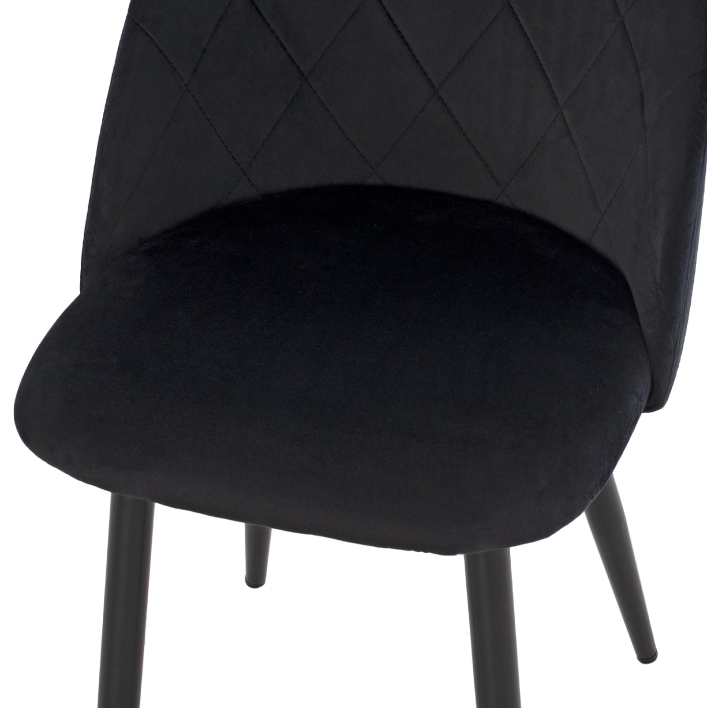 DINING SET 5PCS ODED HM10946.14 CERAMIC TOP-VELVET-METAL--BLACK COLOR