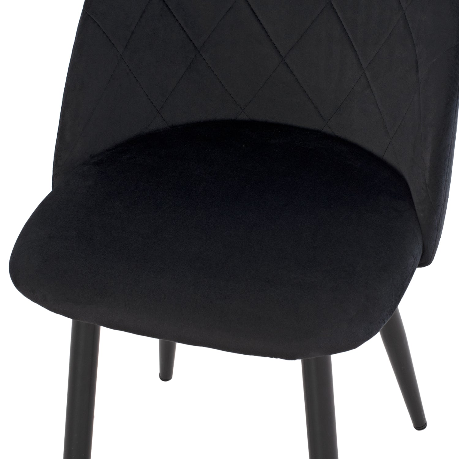DINING SET 5PCS ODED HM10946.14 CERAMIC TOP-VELVET-METAL--BLACK COLOR