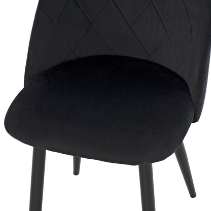 DINING SET 5PCS ODED HM10946.14 CERAMIC TOP-VELVET-METAL--BLACK COLOR