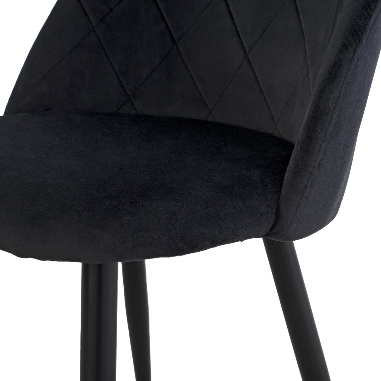 DINING SET 5PCS ODED HM10946.14 CERAMIC TOP-VELVET-METAL--BLACK COLOR