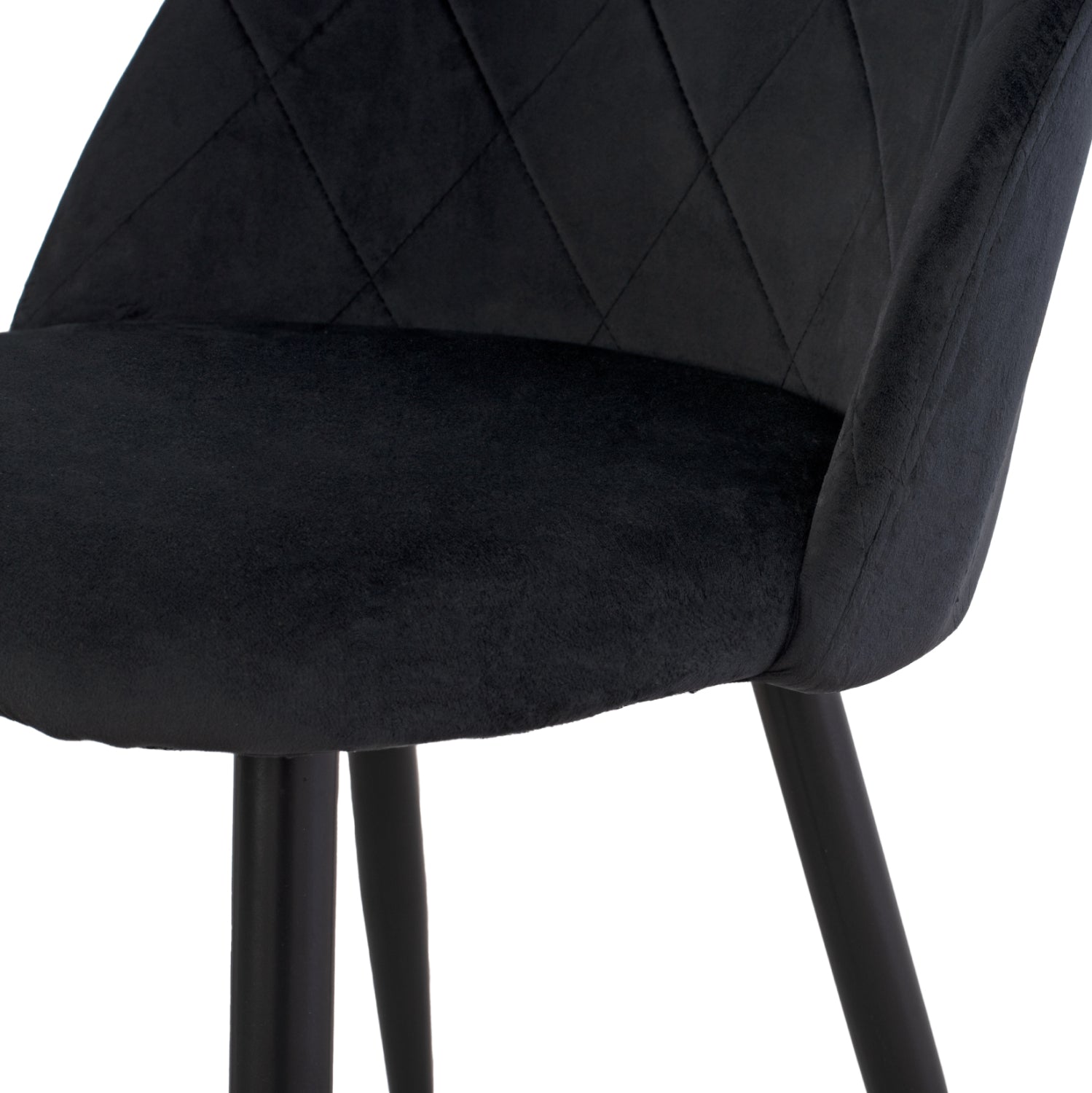 DINING SET 5PCS ODED HM10946.14 CERAMIC TOP-VELVET-METAL--BLACK COLOR