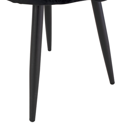 DINING SET 5PCS ODED HM10946.14 CERAMIC TOP-VELVET-METAL--BLACK COLOR