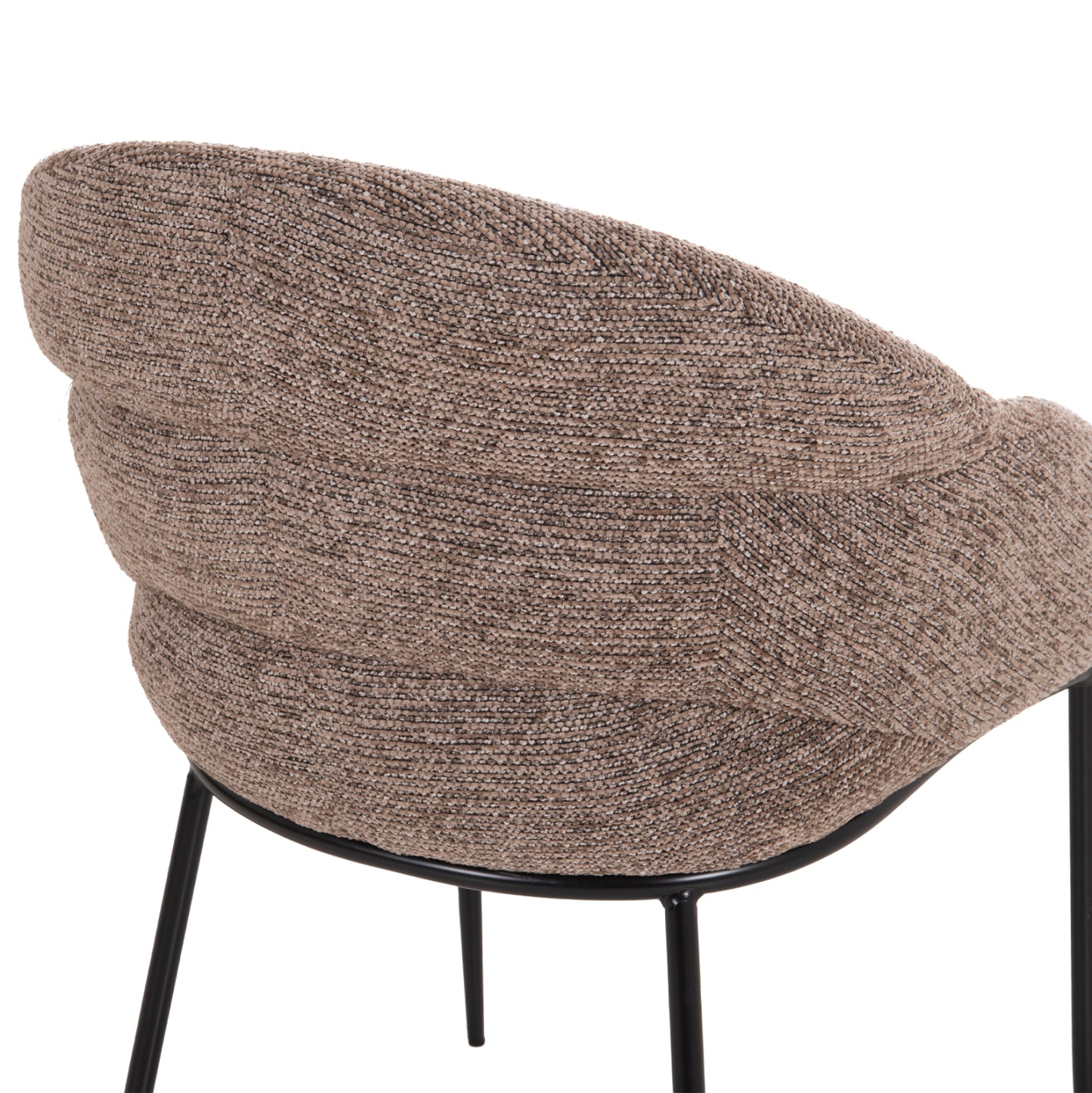 DINING SET 5PCS DRENNY HM10952.03 CERAMIC TOP--FABRIC IN TAUPE & BLACK METAL LEGS