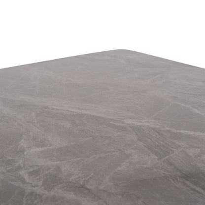 DINING SET 5PCS RAVEN HM12116.01 CERAMIC TOP GREY MARBLE--GREY VELVET