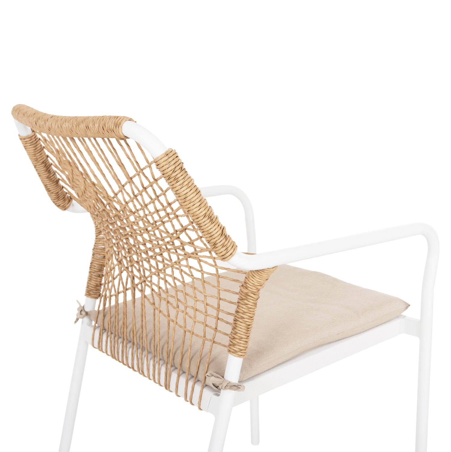 OUTDOOR DINING SET 5PCS OFER HM21020 ALUMINUM CHAIRS & METAL TABLE 150x90cm--WHITE