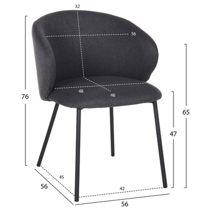 DINING SET 5PCS RAVEN HM21069.02 CERAMIC TOP IN BLACK MARBLE & 4 CHAIRS