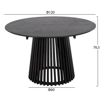 DINING SET 5PCS KINGSLEY HM21075.02 ROUND TABLE Φ120cm. & 4 DINING CHAIRS-BLACK