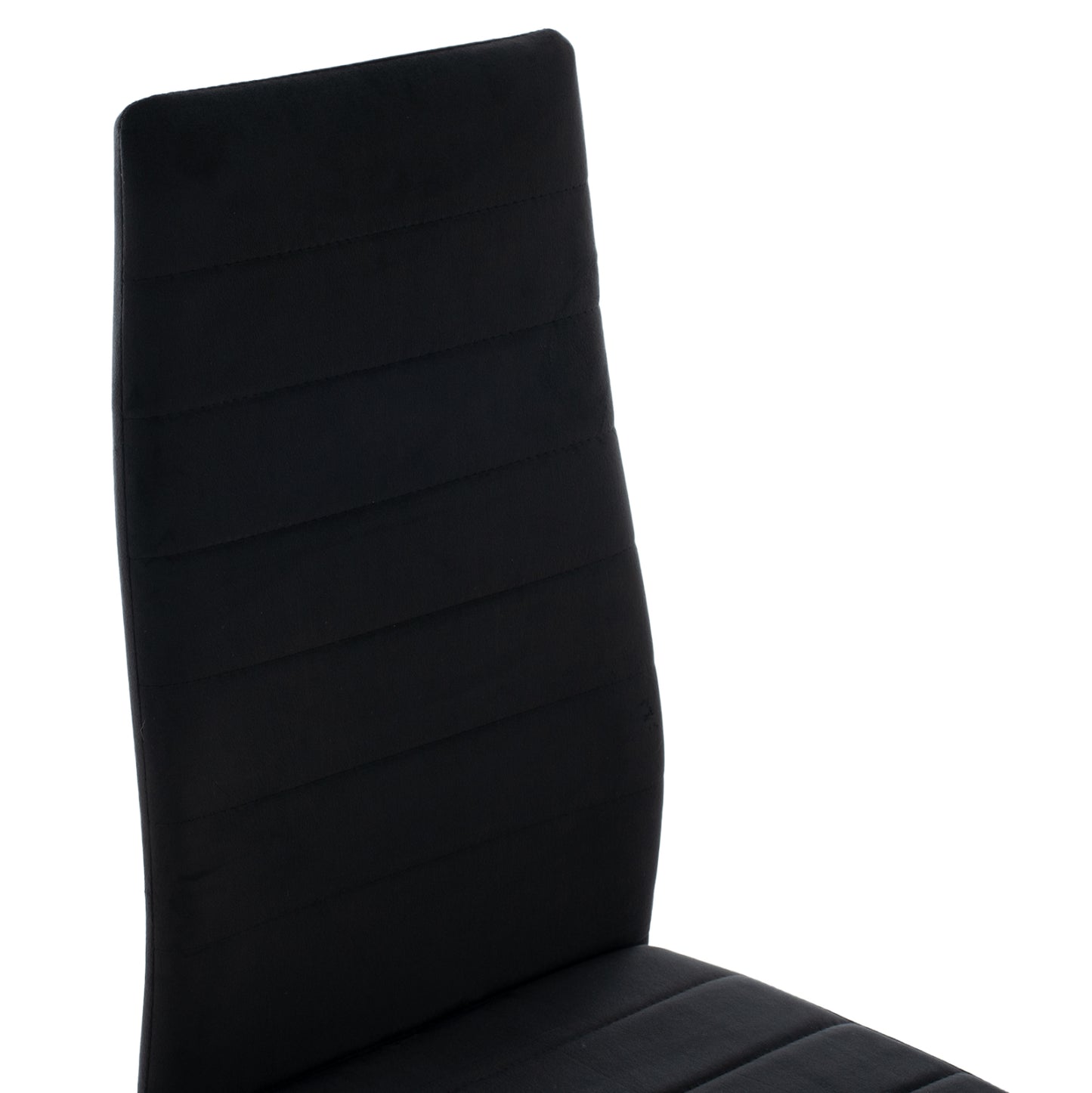 DINING SET 5PCS MINIMAL HM21173 MDF TOP IN BLACK--VELVET & METAL IN BLACK