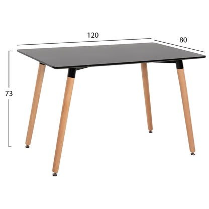 DINING SET 5PCS LIO HM21175 MDF TOP & POLYPROPYLENE IN BLACK