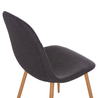 DINING SET 5PCS MINARDO HM21179 MDF TOP IN BLACK--DARK GREY FABRIC