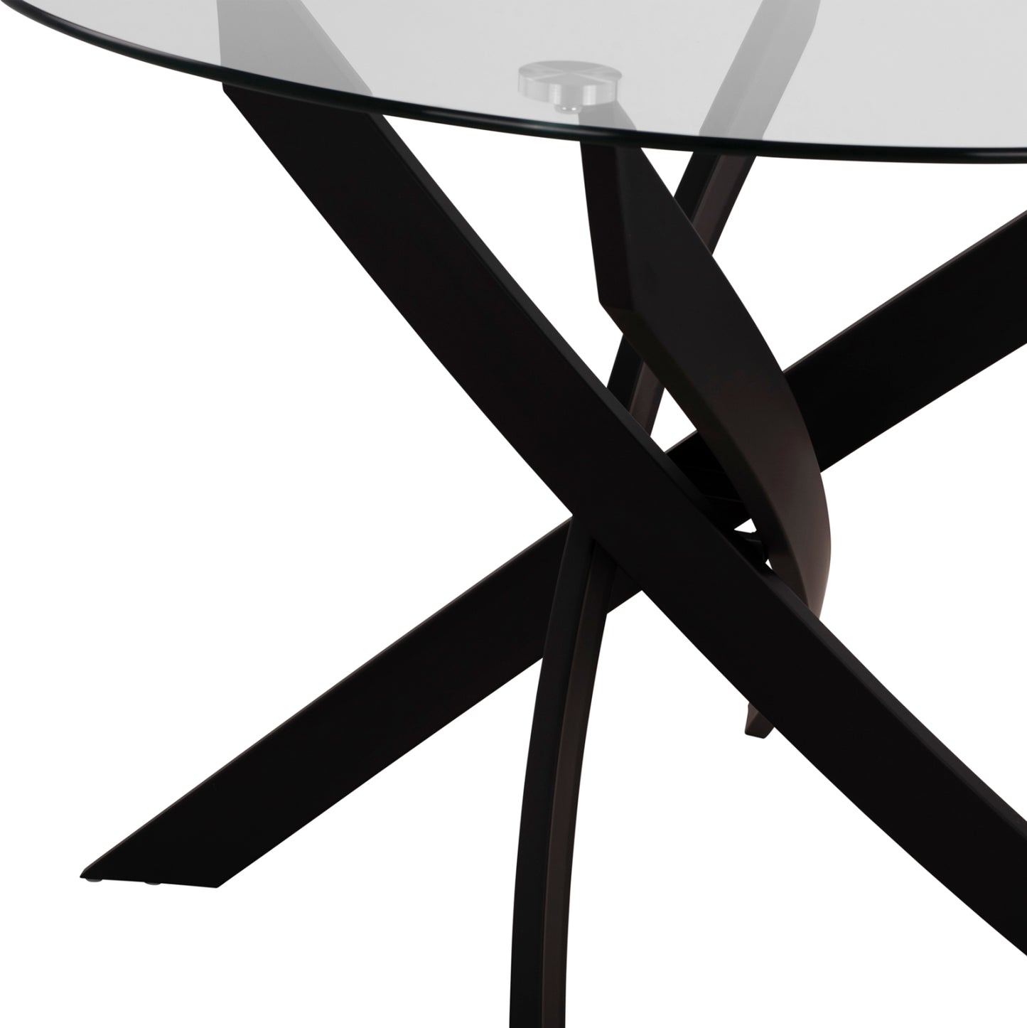 DINING SET 5PCS LADY HM21199.02 GLASS TOP--METAL IN BLACK & VELVET IN DUSTY PINK