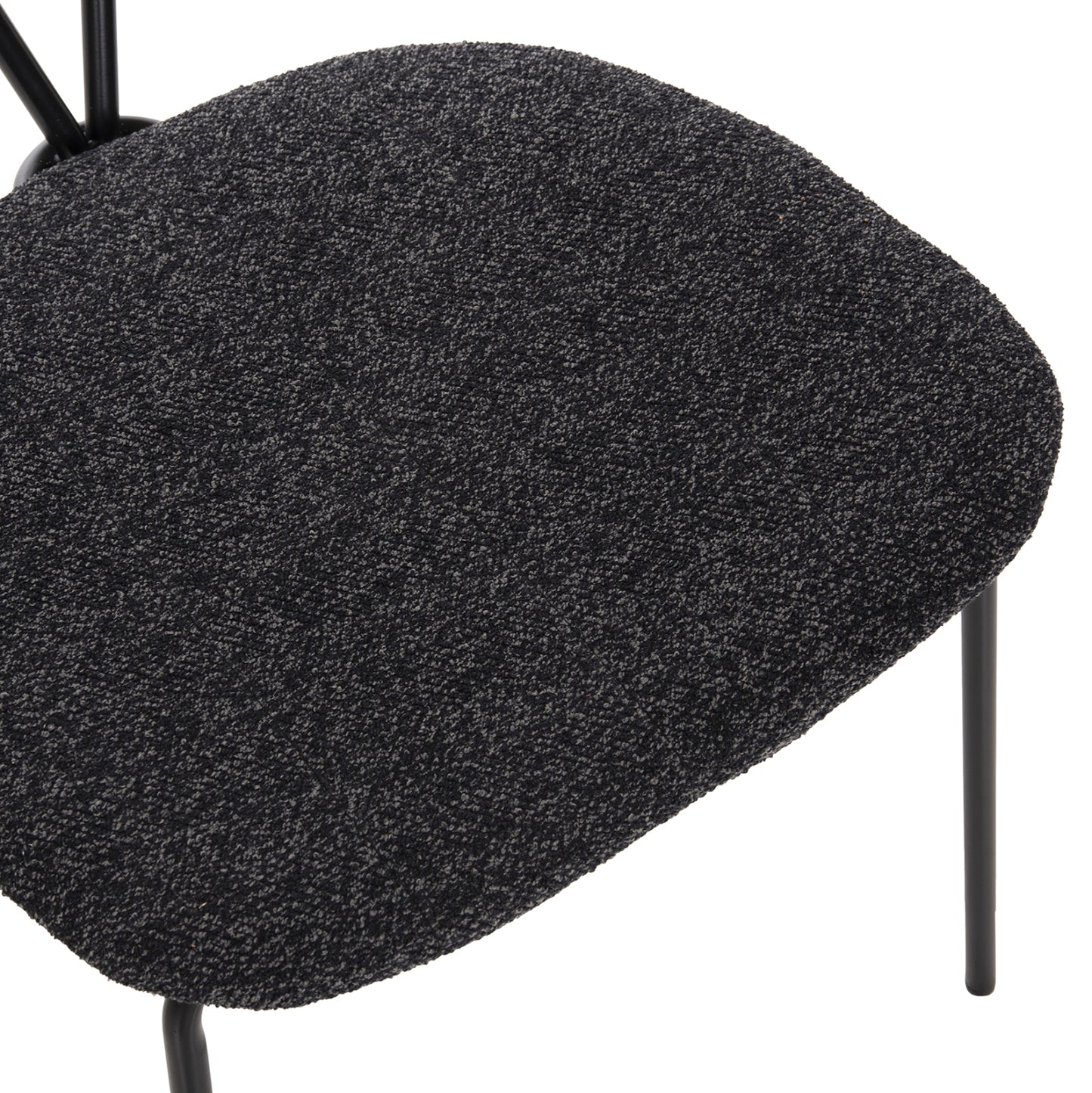 DINING SET 5PCS BROLIN HM21200 MDF TOP & METAL IN BLACK--DARK GREY FABRIC