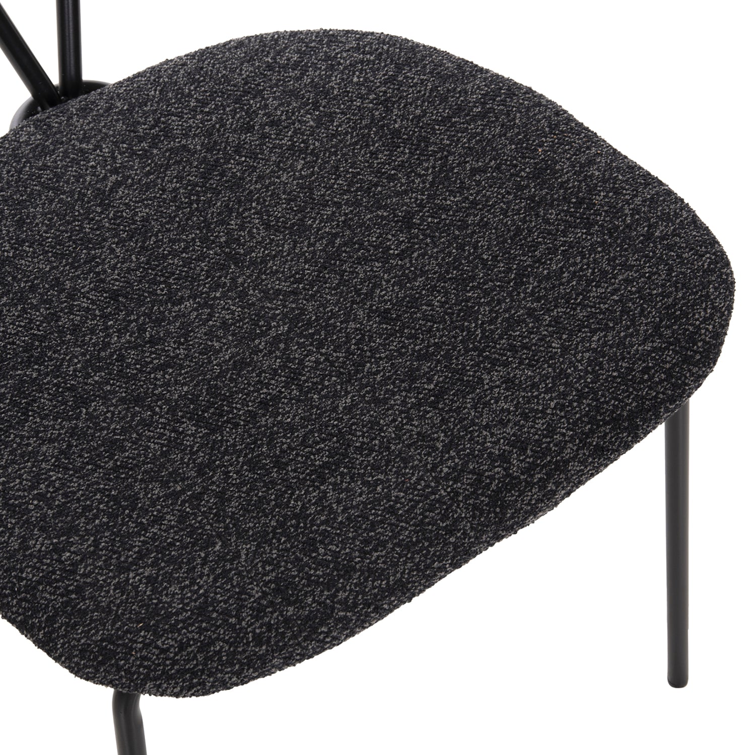 DINING SET 5PCS BROLIN HM21200 MDF TOP & METAL IN BLACK--DARK GREY FABRIC