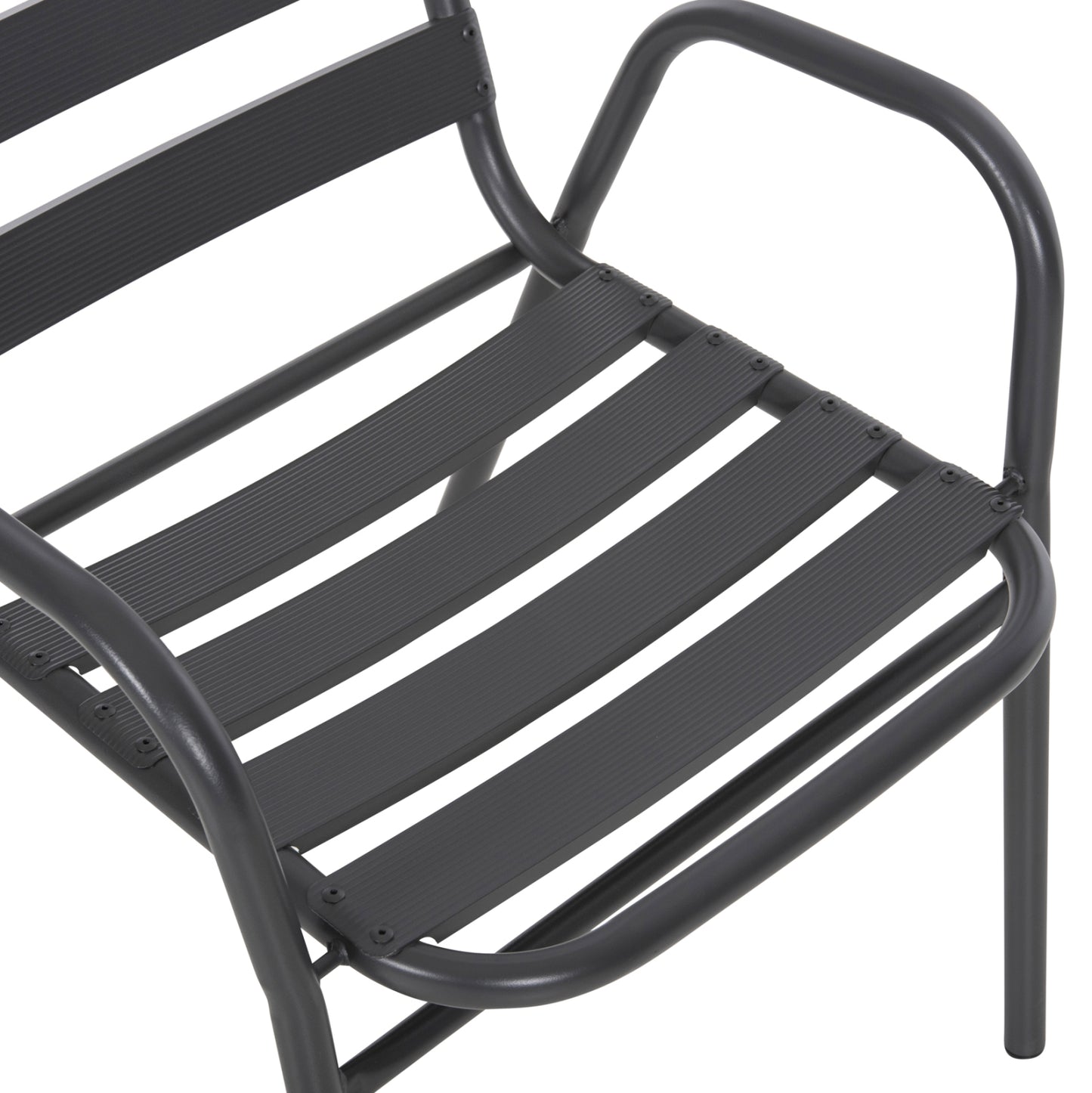 OUTDOOR DINING SET 5PCS ADAM HM21219 METAL CHAIRS & TABLE 110x60 GREY