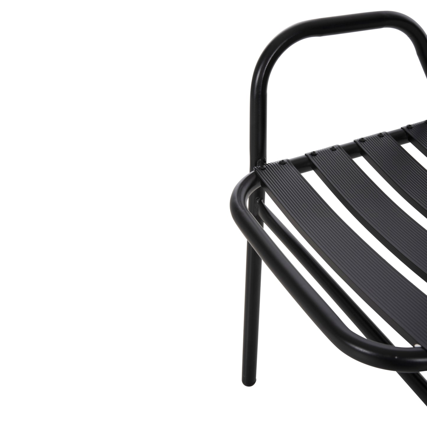 OUTDOOR DINING SET 5PCS ADAM HM21219.01 METAL CHAIRS & TABLE 110x60 BLACK