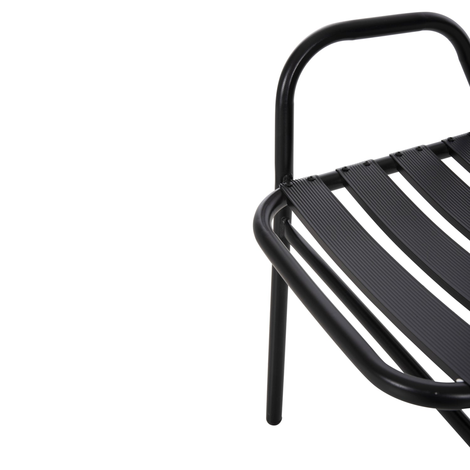 OUTDOOR DINING SET 5PCS ADAM HM21219.01 METAL CHAIRS & TABLE 110x60 BLACK