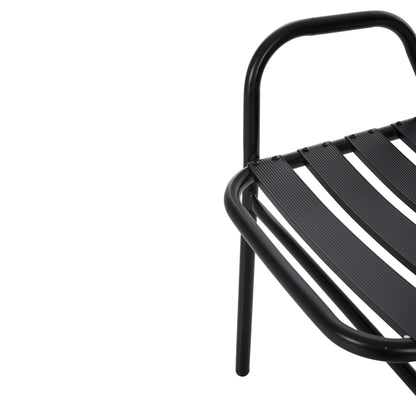 OUTDOOR DINING SET 5PCS ADAM HM21219.01 METAL CHAIRS & TABLE 110x60 BLACK