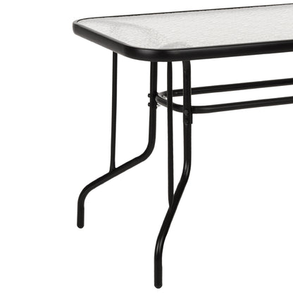 OUTDOOR DINING SET 5PCS ADAM HM21219.01 METAL CHAIRS & TABLE 110x60 BLACK