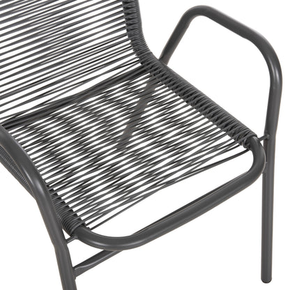 OUTDOOR DINING SET 5PCS AVRIL HM21221 METAL CHAIRS & TABLE 110x60 GREY