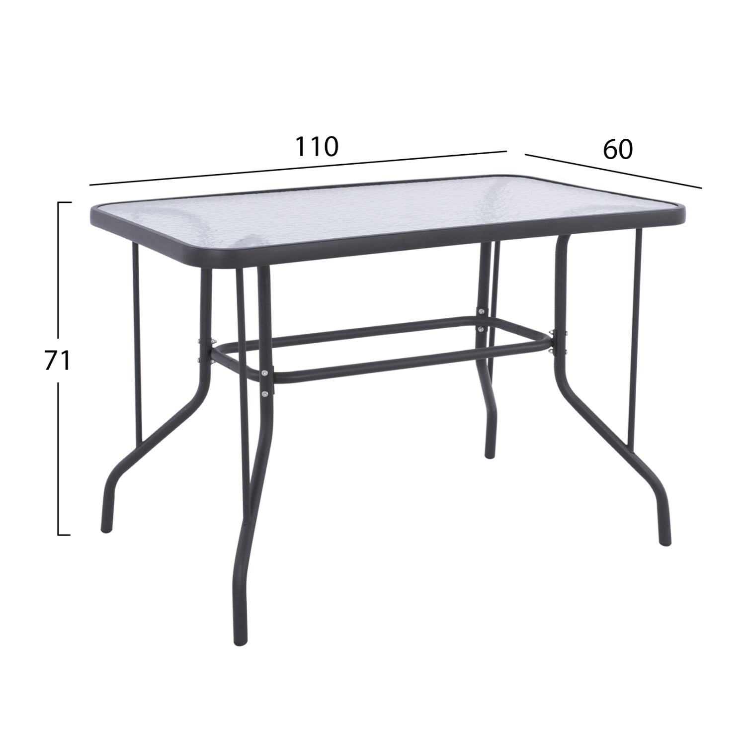 OUTDOOR DINING SET 5PCS SWIFTER HM21222.01 METAL CHAIRS & TABLE 110x60 GREY-NATURAL