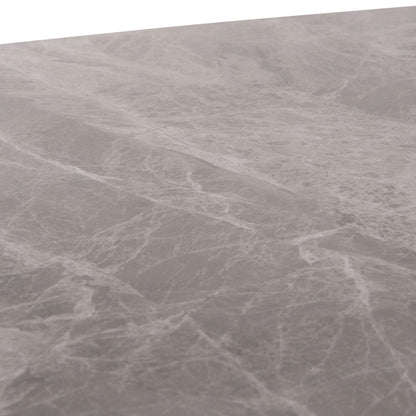 DINING SET 5PCS RAVEN HM21224.03 CERAMIC TOP GREY MARBLE--GREY VELVET
