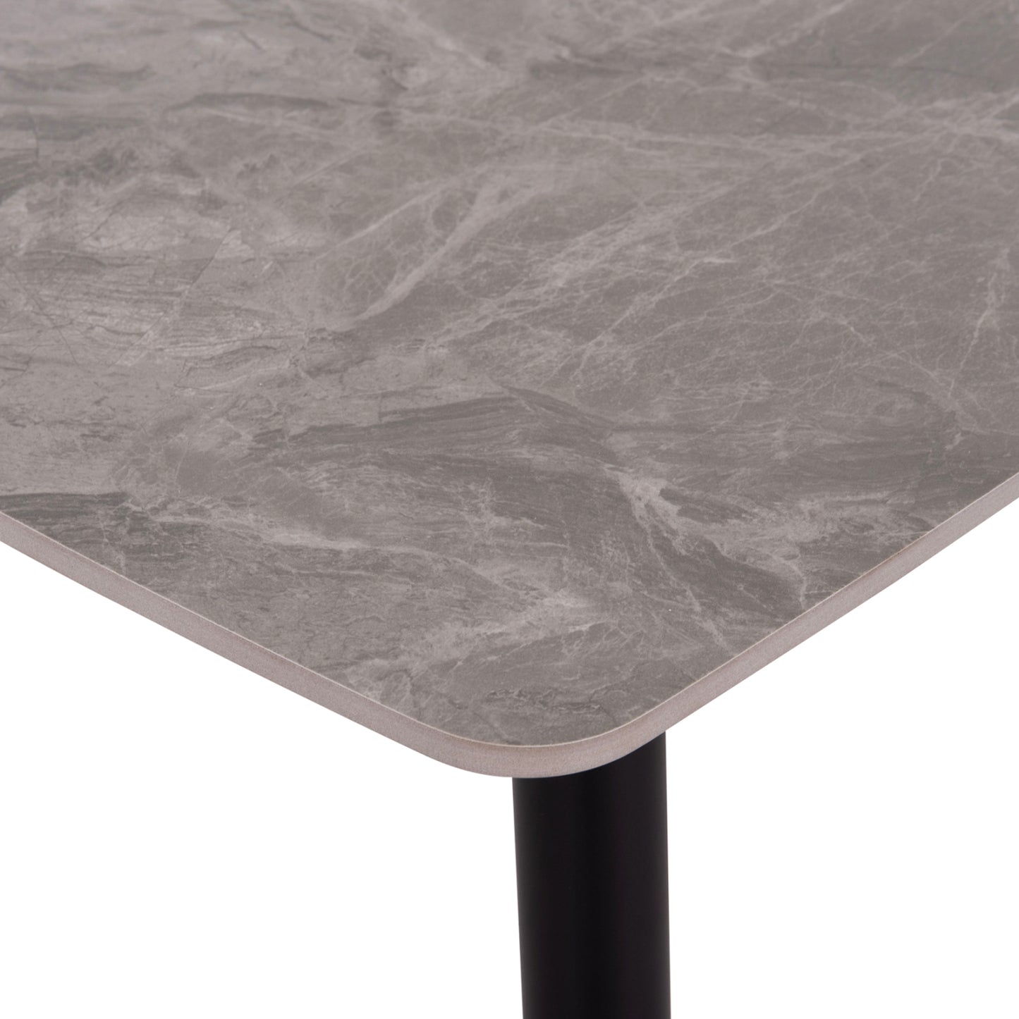 DINING SET 5PCS RAVEN HM21224.03 CERAMIC TOP GREY MARBLE--GREY VELVET