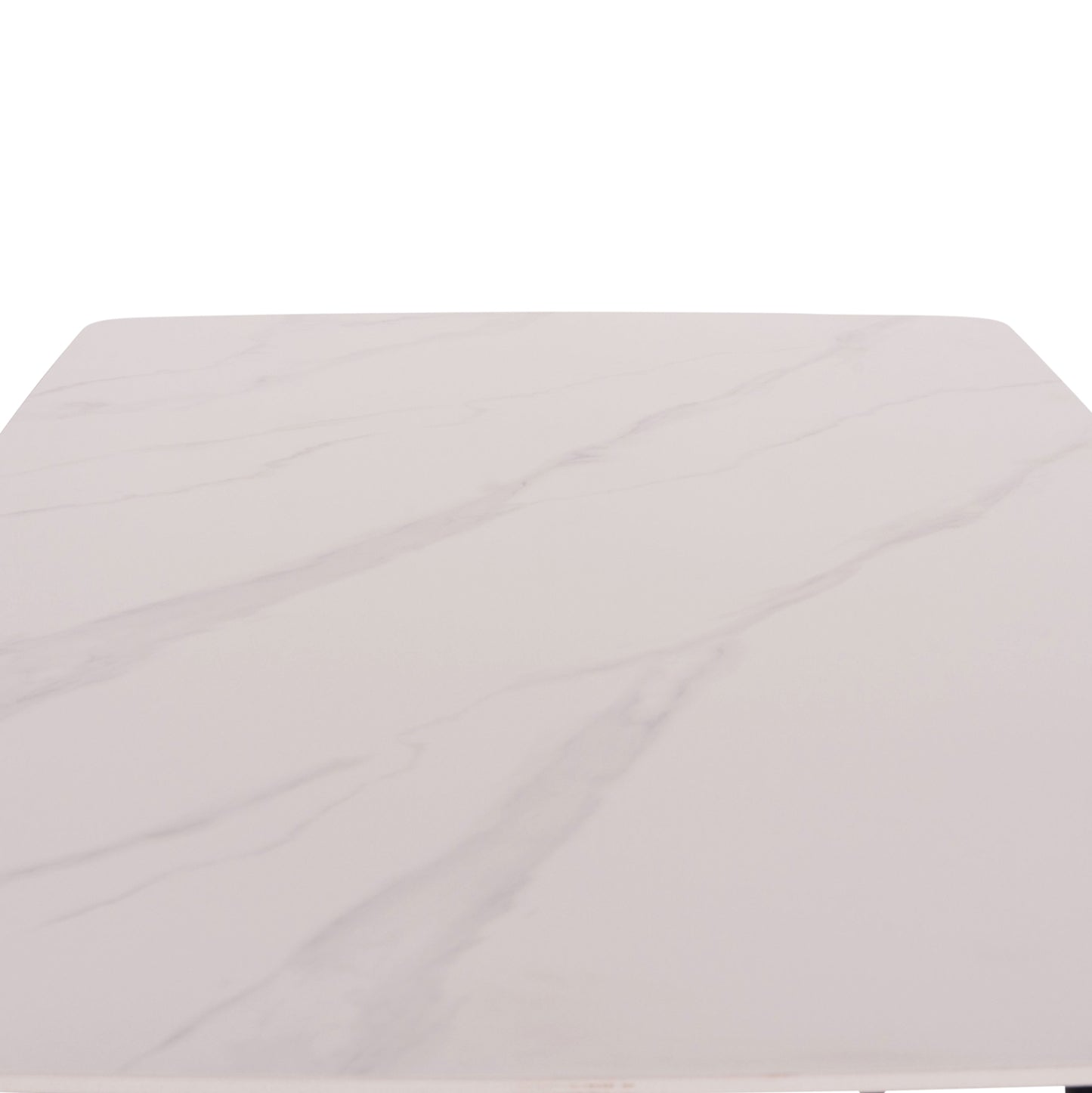 DINING SET 5PCS RAVEN HM21265.01 CERAMIC TOP WHITE MARBLE--VELVET IN CYPRESS GREEN