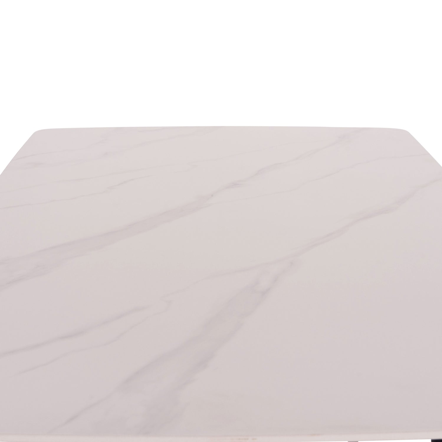 DINING SET 5PCS RAVEN HM21266.01 CERAMIC TOP WHITE MARBLE--PU IN CREAM WHITE