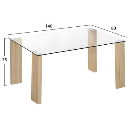 DINING SET 5PCS LEOMOR HM21270.01 DINING TABLE & 4 DINING CHAIRS - BEIGE FABRIC