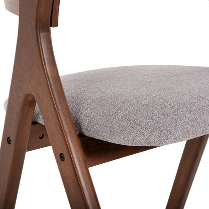 DINING SET 5PCS NEKKER HM21340.01 SQUARE TABLE MADE OF MDF--CHAIRS MADE OF RUBBERWOOD & FABRIC