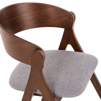 DINING SET 5PCS NEKKER HM21340.01 SQUARE TABLE MADE OF MDF--CHAIRS MADE OF RUBBERWOOD & FABRIC
