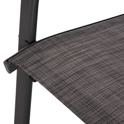 DINING SET 5PCS HM5201.01- METALLIC IN GREY WITH 4 CHAIRS & table 150x90cm