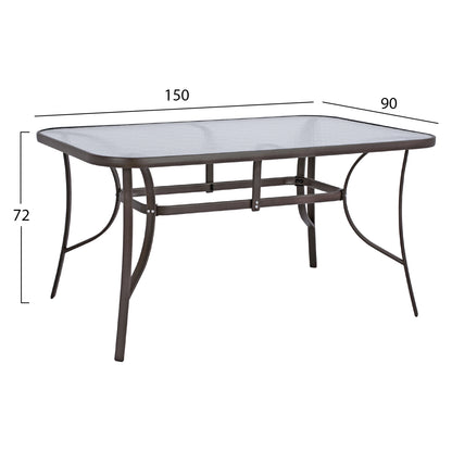 OUTDOOR DINING SET 5PCS HM10570.02 TABLE 150X90cm & 4 CHAIRS WITH CUSHION--BROWN