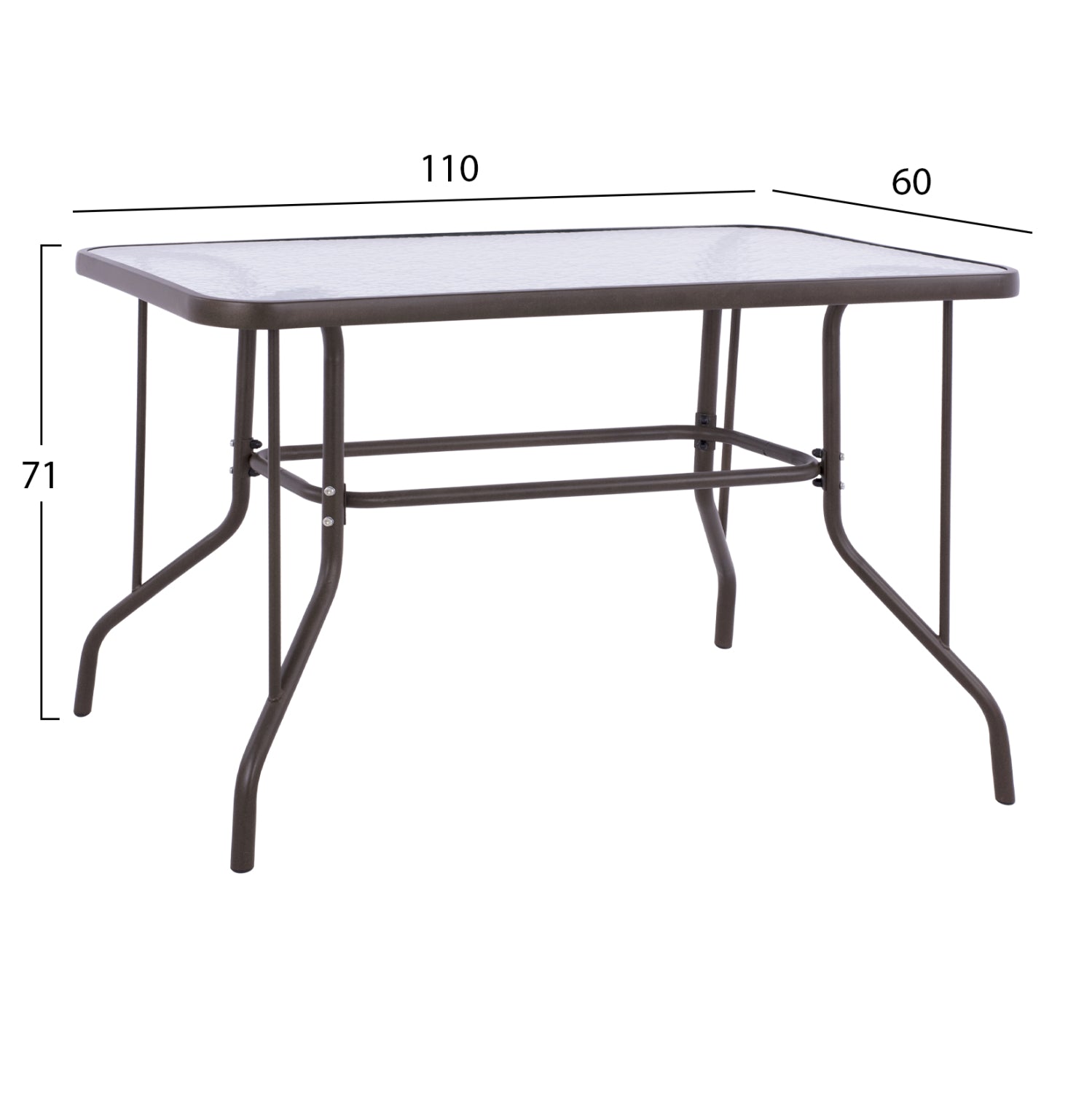 OUTDOOR DINING SET 5PCS HM10566.02 WITH TABLE 110X60cm & 4 CHAIRS WITH CUSHIONS IN BROWN
