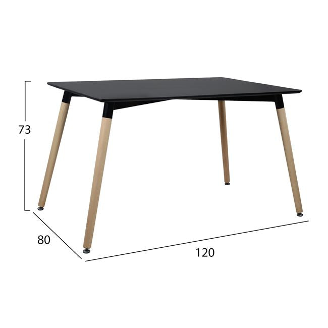 Set Dining Table 5 pieces with Table and 4 chairs HM102225 120x80x73 cm