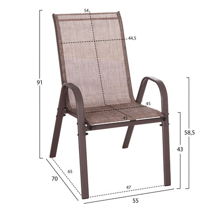OUTDOOR DINING SET 6PCS BRAVO HM11543.02 DINING TABLE-UMBRELLA-4 ARMCHAIRS--BROWN COLOR