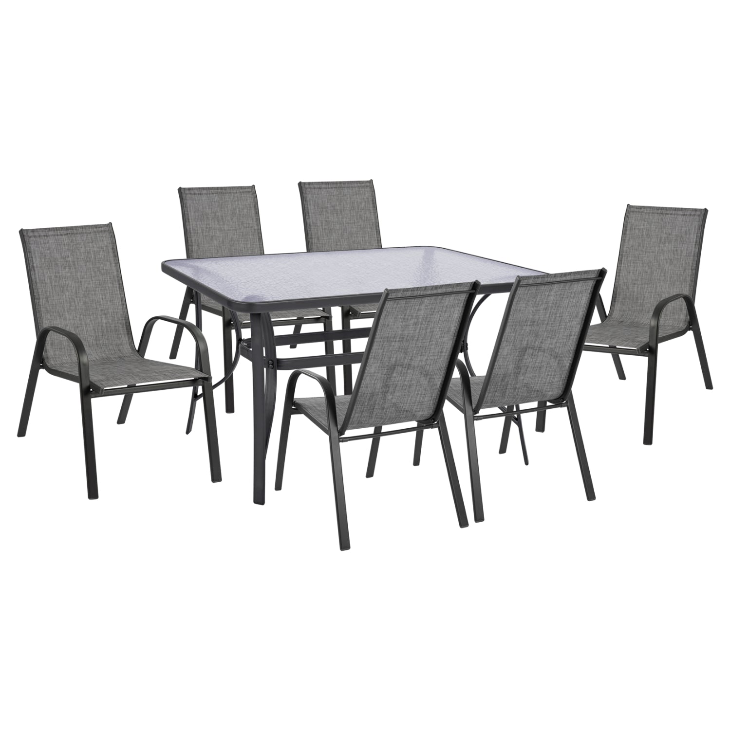 Set Dining Table 7 pieces 140x80 Bruno & 6 pieces Leon Armchair
