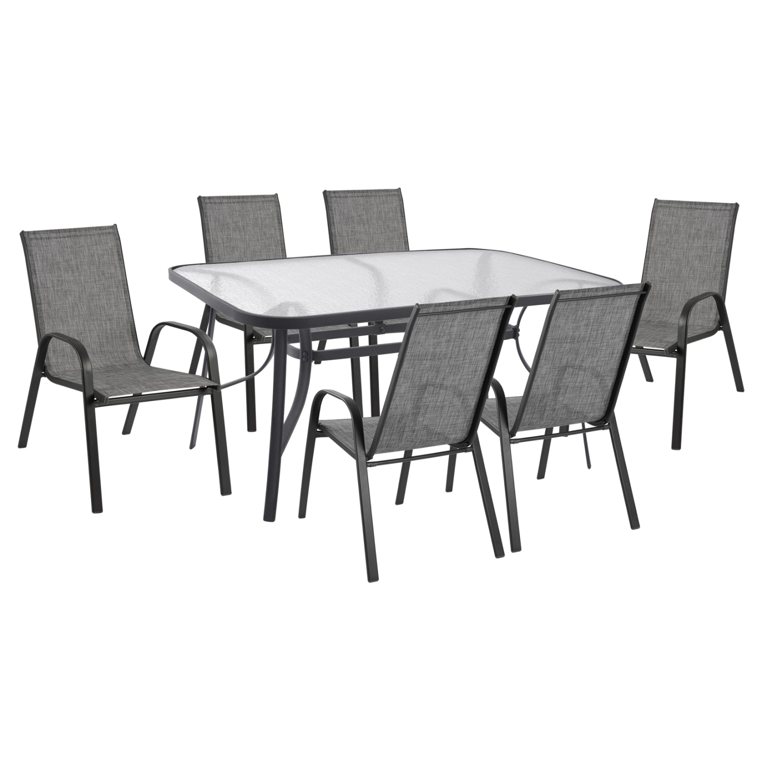 Set Dining Table 7 pieces 160x90 Bruno & 6 Leon Armchair HM5206.01