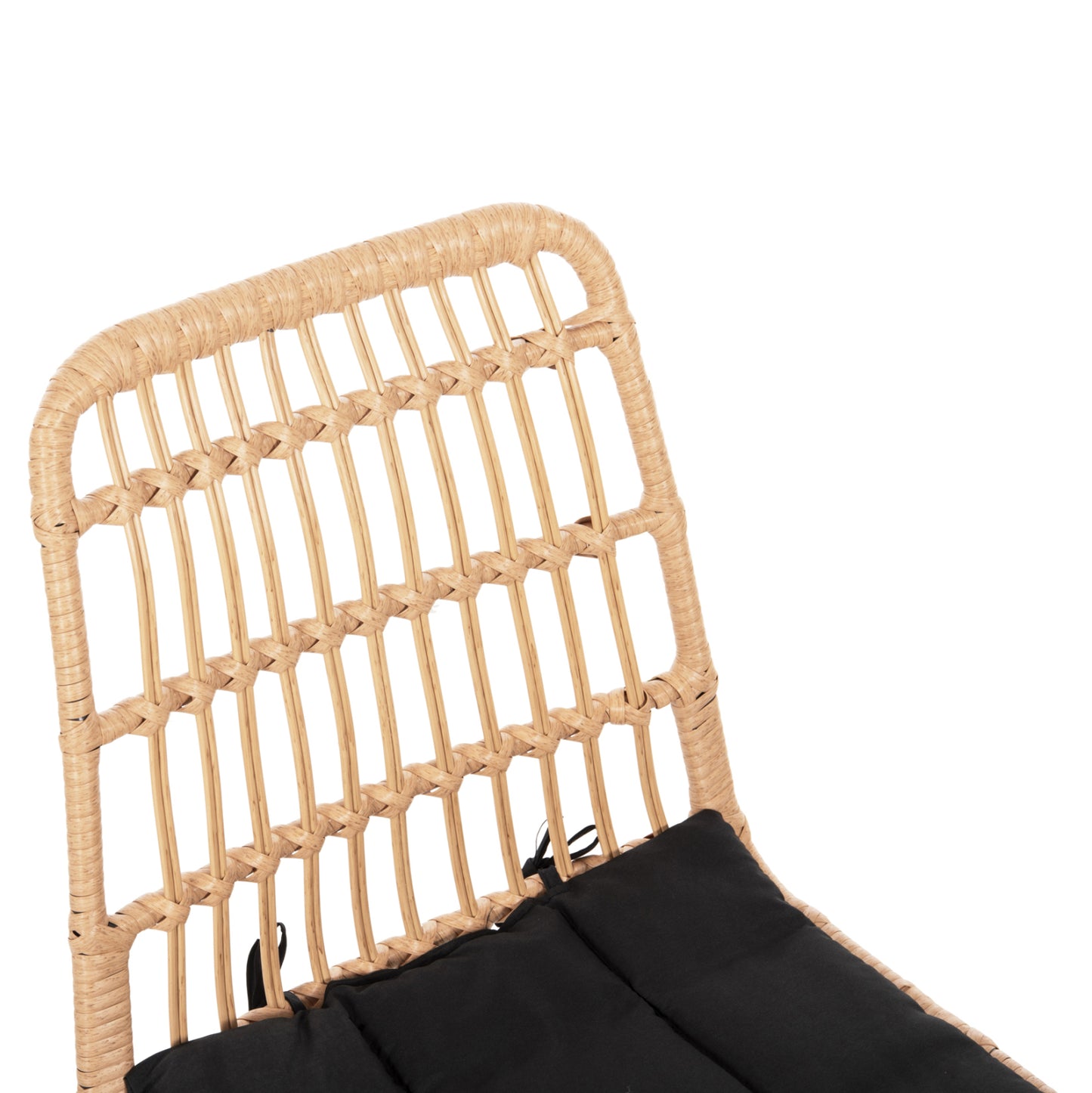 OUTDOOR DINING SET 7PCS ALLEGRA HM10495 WICKER IN BEIGE-METAL IN BLACK