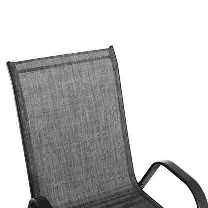 DINING SET 7PCS HM10557.01-GREY COLOR-4 ARMCHAIRS & 2 FOLDING CHAIRS