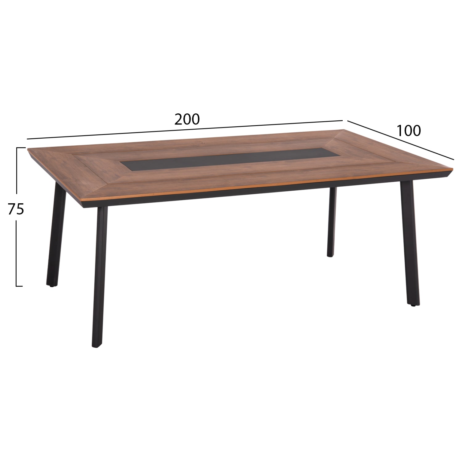 OUTDOOR DINING SET 7PCS SAGA HM10814 ALUMINUM IN GREY--POLYWOOD