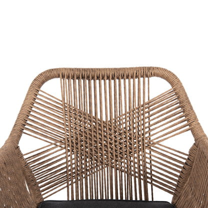 OUTDOOR DINING SET 7PCS TOPIN HM10825.03 ALUMINUM IN DARK GREY--POLYWOOD--P.E.RATTAN