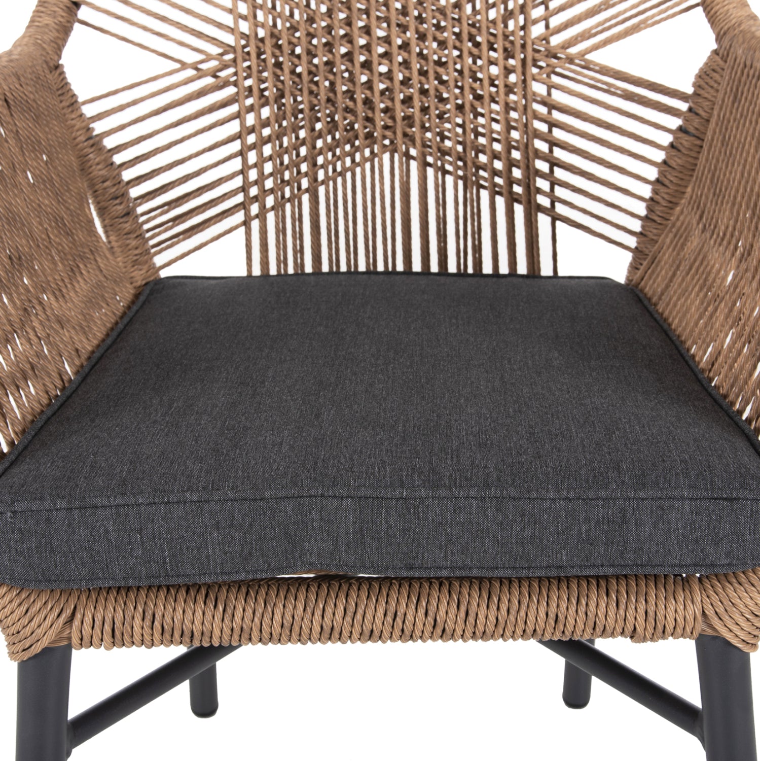 OUTDOOR DINING SET 7PCS TOPIN HM10825.03 ALUMINUM IN DARK GREY--POLYWOOD--P.E.RATTAN