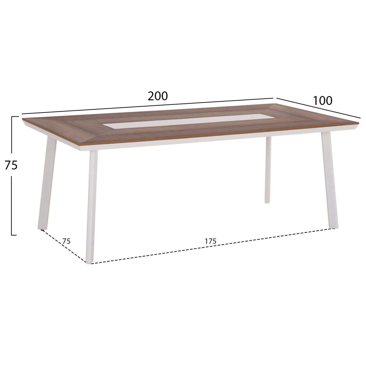 OUTDOOR DINING SET 7PCS MAERLY HM10826.01 ALUMINUM IN WHITE--POLYWOOD--GREY CUSHIONS