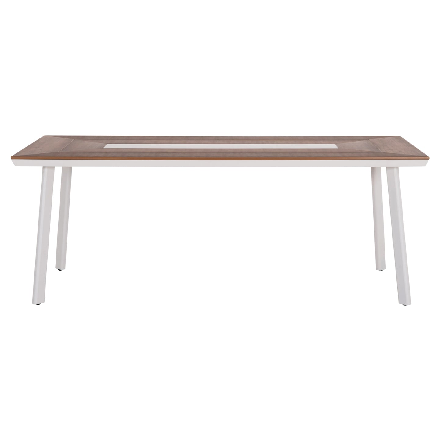 OUTDOOR DINING SET 7PCS MAERLY HM10826.01 ALUMINUM IN WHITE--POLYWOOD--GREY CUSHIONS