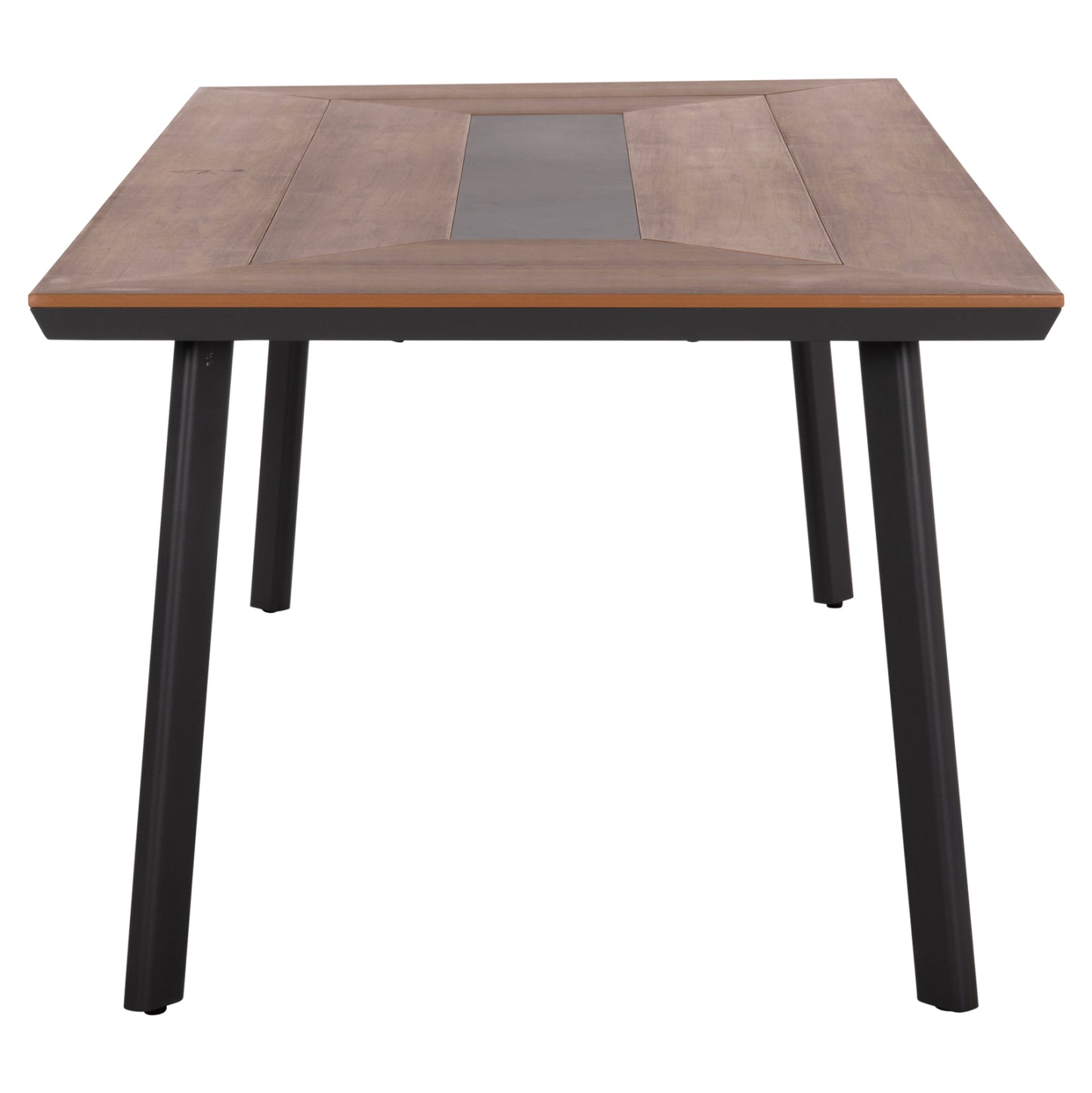 OUTDOOR DINING SET 7PCS TABER HM10829.01 ALUMINUM IN DARK GREY--POLYWOOD--P.E.ROPE