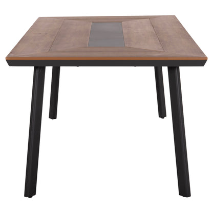 OUTDOOR DINING SET 7PCS TABER HM10829.01 ALUMINUM IN DARK GREY--POLYWOOD--P.E.ROPE