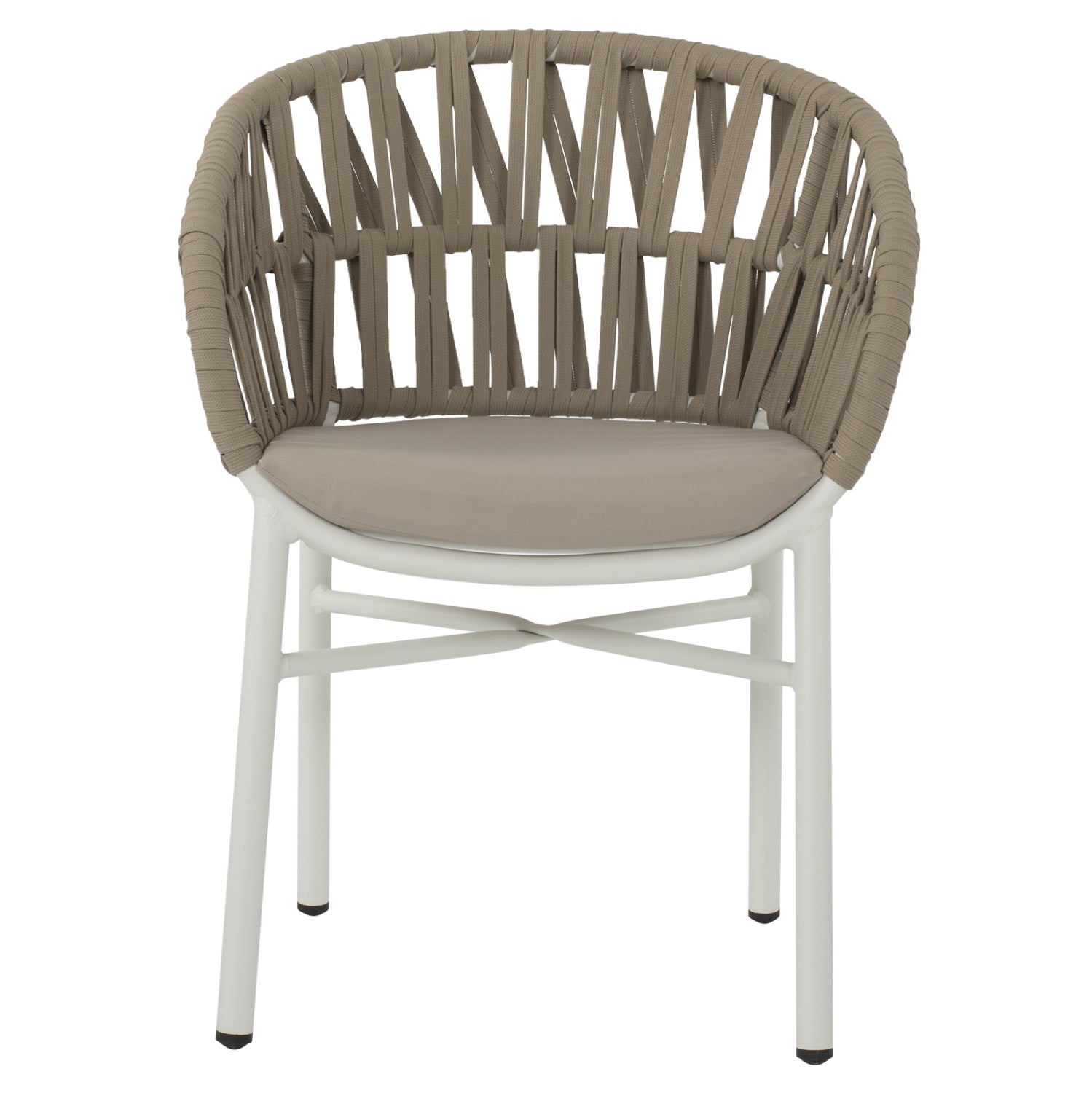 OUTDOOR DINING SET 7PCS TABER HM10829.02 ALUMINUM IN WHITE--POLYWOOD--P.E.ROPE BEIGE