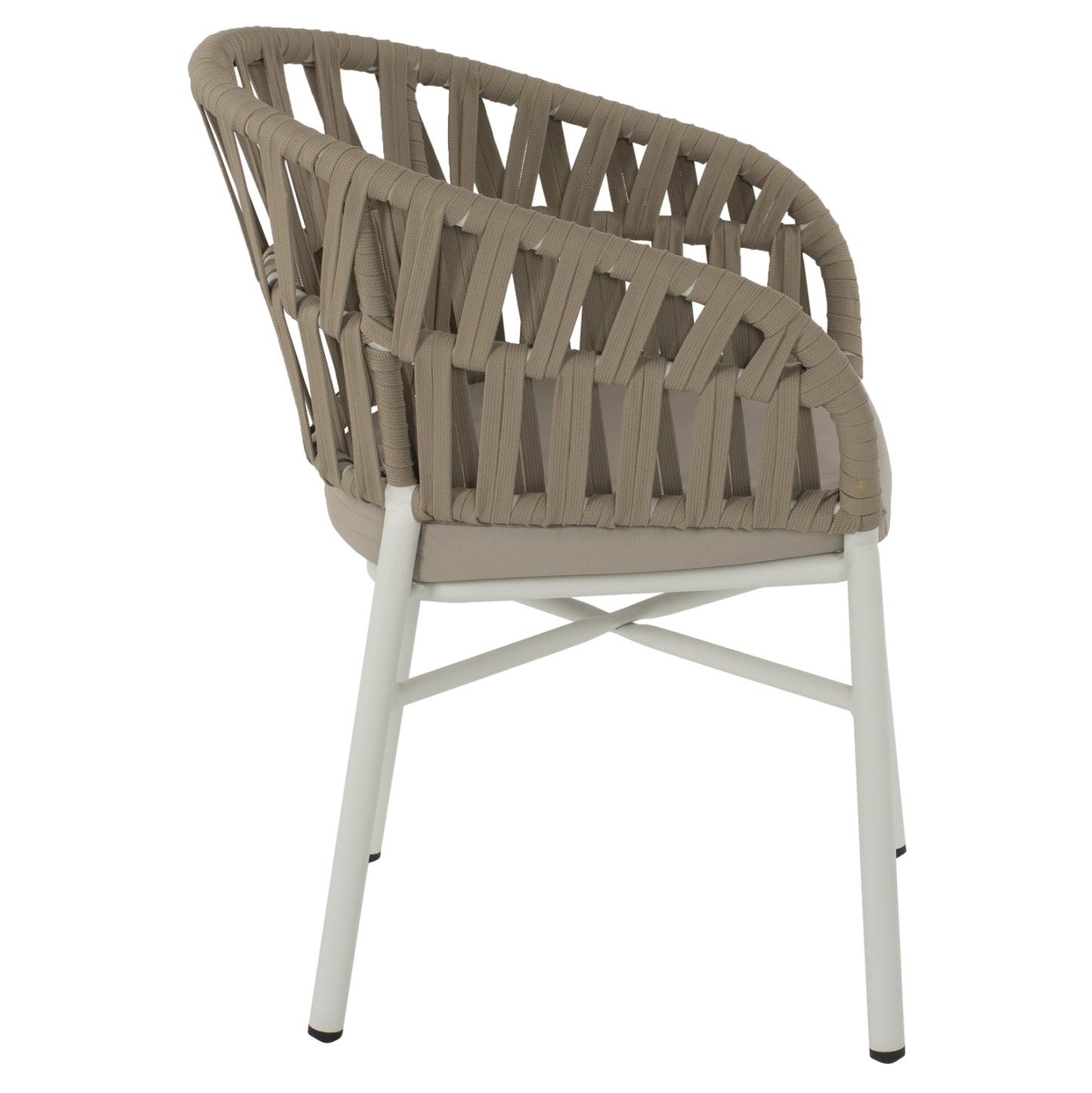 OUTDOOR DINING SET 7PCS TABER HM10829.02 ALUMINUM IN WHITE--POLYWOOD--P.E.ROPE BEIGE